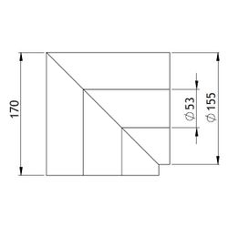 GWK Silver System Winkeldämmung, 90 Grad, DN 40, 53x155mm, PIR, Silber, 100 Prozent nac... GWK-4450531550 4030095057159 (Abb. 1)