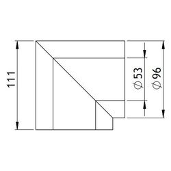 GWK Silver System Winkeldämmung, 90 Grad, DN 40, 53x96mm, PIR, Silber, 50 Prozent nach ... GWK-4450530960 4030095057029 (Abb. 1)