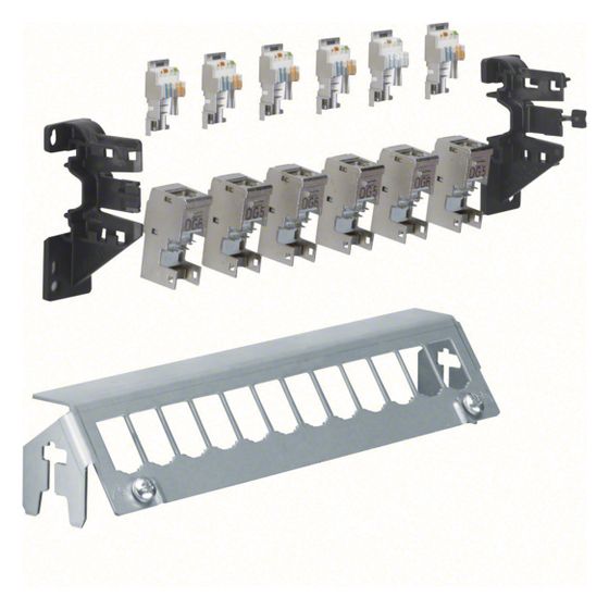 hager Patch-Panel, univers, 12-fach (E-Dat) inkl. 6xRJ45 Module, Hutschiene/geschraubt