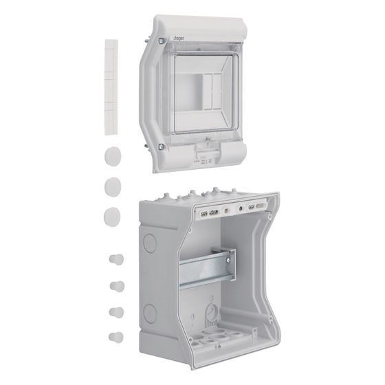 hager Kleinverteiler, vector, APV, IP65, 6PLE, mit Einführungstüllen
