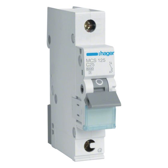 hager Leitungsschutzschalter 1 polig 6kA C-Charakteristik 25A QuickConnect 1 Modul