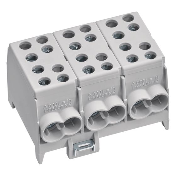 hager Hauptleitungsabzweigklemme 3polig, 2x35mm2-2x25mm2 je Pol, IP20, Farbe: Grau