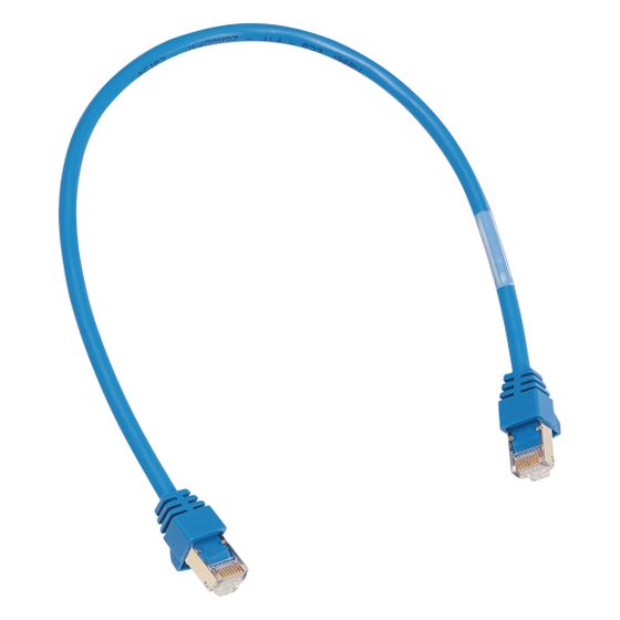 hager Patch-Leitung mit 2xRJ45 Stecker für WAN-Anwendung, Farbe blau, Länge 2 m