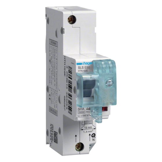 hager SLS-Schalter 1 polig E-Charakteristik 50A für Hutschienenmontage