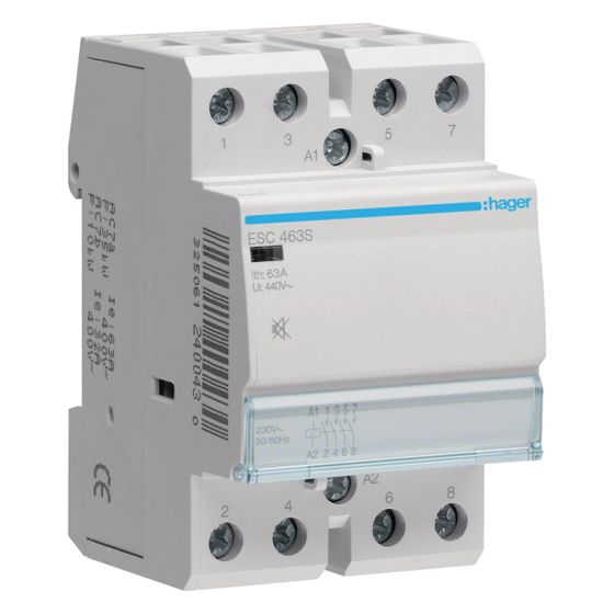 hager Brummfreies Schütz / Schaltschütz, 63A, 4S, 230V AC