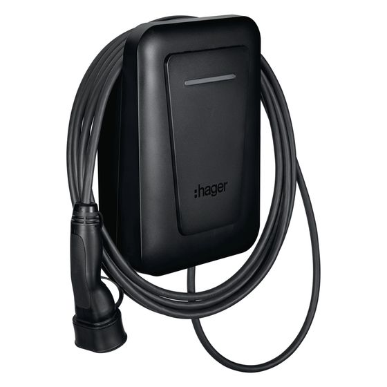 hager Ladestation witty plus Ladekabel 22kW 6,5m MID OCPP Dienstwagen PV-Überschuss