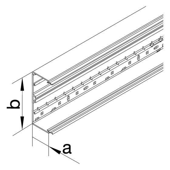 hager Brüstungskanal-Unterteil PVC Profil Geräteeinbau BRN 68x170mm, verkehrsweiß