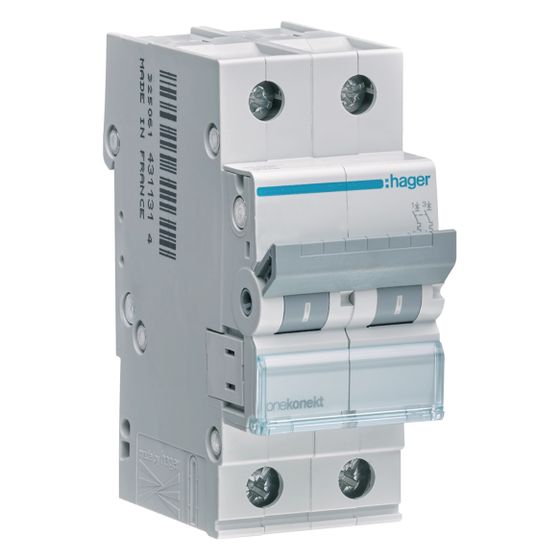 hager Leitungsschutzschalter 2 polig 6kA C-Charakteristik 10A 2 Module