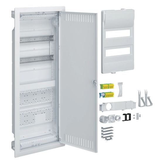 hager Hybrid, volta, Unterputz, 24PLE, 2 Montageplatten, Steckdose und Stahlblechtür