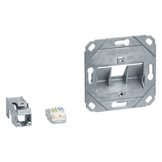 hager Anschluss Modul 1x RJ45, Cat.6a, für Zentralscheibe UAE 1-fach, hfr