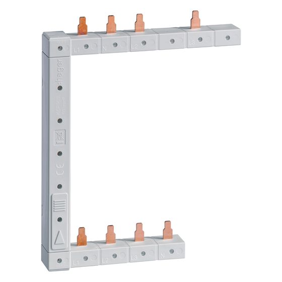 hager Phasenschiene senkrecht 63A links L1N-L2N-L3N zu L1L2L3N 125mm 2-reihig