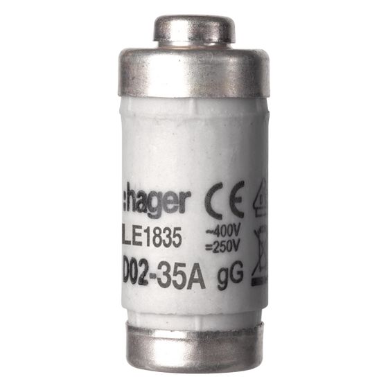 hager Sicherungseinsatz D02 E18 35A 400V gG mit Kennmelder, Nennspannung 400 V , 250 V
