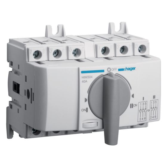 hager Lastumschalter 3polig 40A für Hutschiene/Montageplatte
