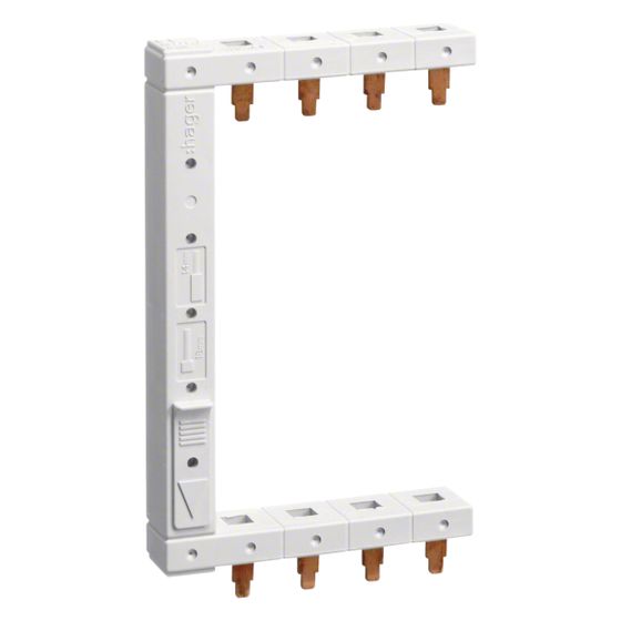 hager Phasenschiene 3polig + N, 2-reihig 125mm, links, vertikales Sammelschienensystem