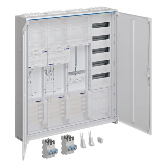 hager Komplettschrank, univers Z, 2ZP RES SG BKE-I, VT5, APZ, SLS 50A, 1100x1050x205mm