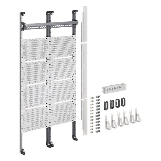 hager Komplettfeld Multimedia, univers Z, 1050 mm, 2-feld, mit 12xPatchmodulen RJ45