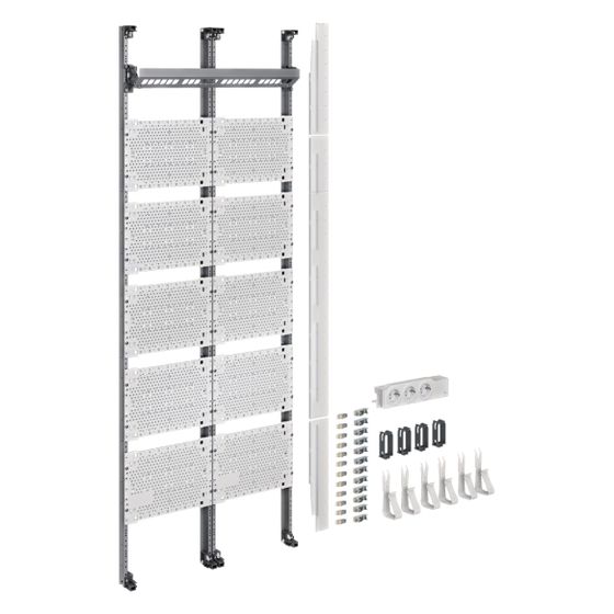 hager Komplettfeld Multimedia, universZ, 1350mm, 2-feld, mit 12xPatchmodulen RJ45