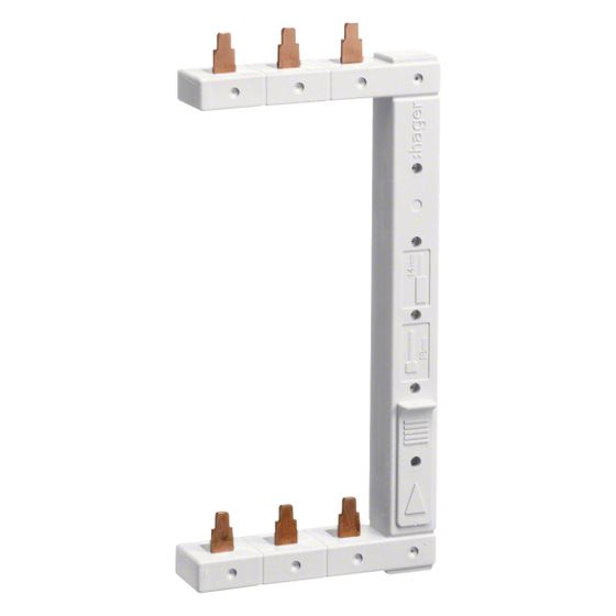 hager Phasenschiene 3polig, 2-reihig 125mm, rechts, vertikal
