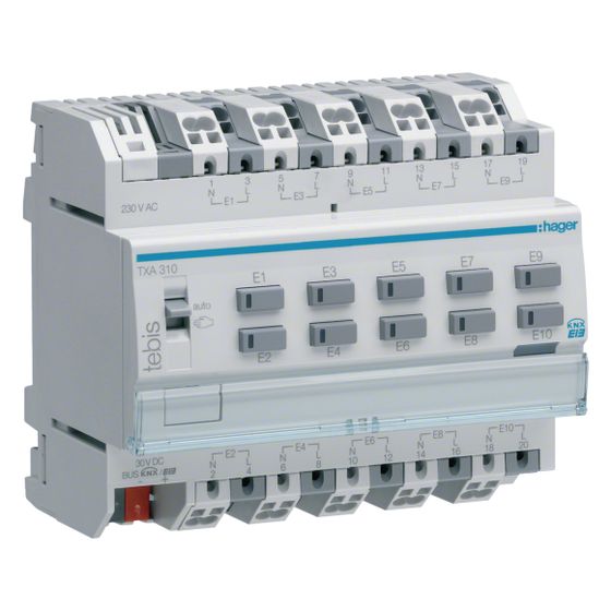 hager KNX Binäreingang 10fach, 230V~, REG