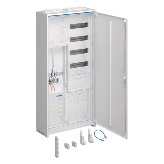 hager Komplettschrank,univ.Z,1 ZP,3-P.,APZ,zRfZ,VT4,1100x550x205mm,16 mm2,ESA,IP44