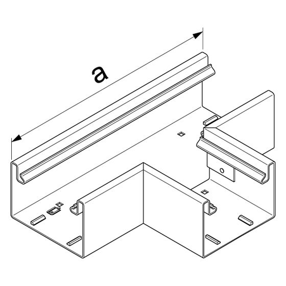 hager T-Stück aus Grundprofil zu BR 68x130mm Oberteil 80mm in verkehrsweiß