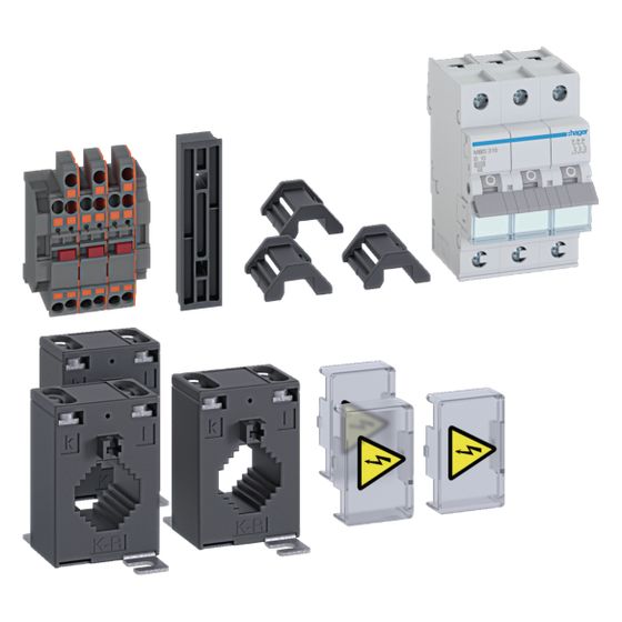 hager Bestückungspaket,für LM-Anw.,125/5A Wandler,LS-Schalter 3-pol. B 10A,Wandlerkl.