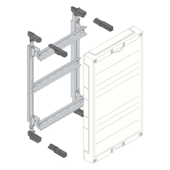 hager Baustein, univers N, 450x250 mm, für Reihenklemmen waagerecht