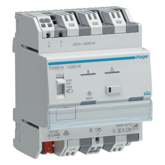 hager Universal-Dimmaktor 1-fach KNX easy, 1x300W, ESL/LED