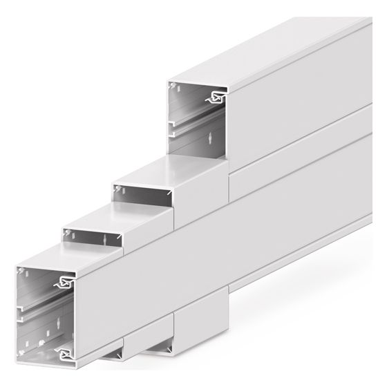 hager Brüstungskanal-Unterteil PVC frontrastend BR 68x100mm, OT 80mm, verkehrsweiß