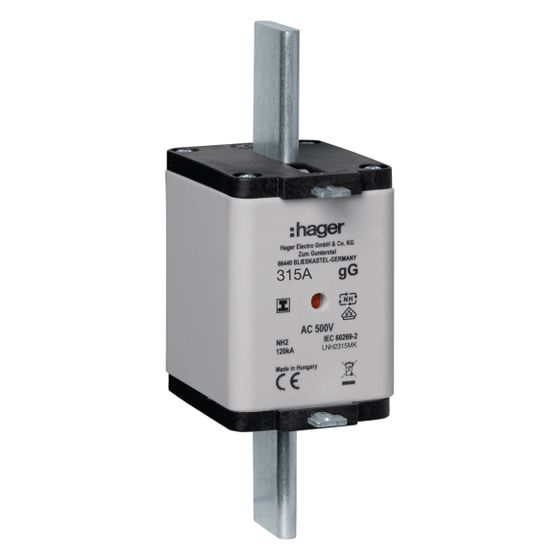 hager NH-Sicherungseinsatz NH2 gG 500V 315A Kombi-Melder mit isolierter Grifflasche