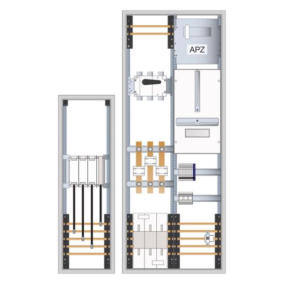hager Wandler- und Messschr,Univ.N,1400x550x205,1ZF,APZ,NAR NH2 SUT, AAR Lasttr.250A