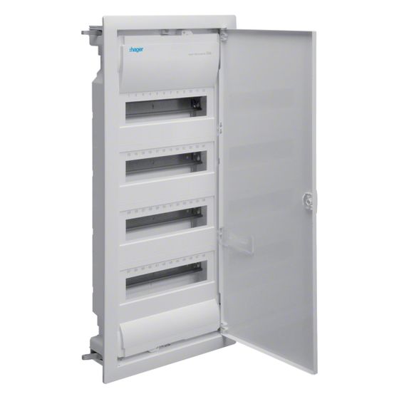 hager Kleinverteiler volta, Hohlwandverteiler, 4x12 PLE, IP30, SKII, Stahlblechtür