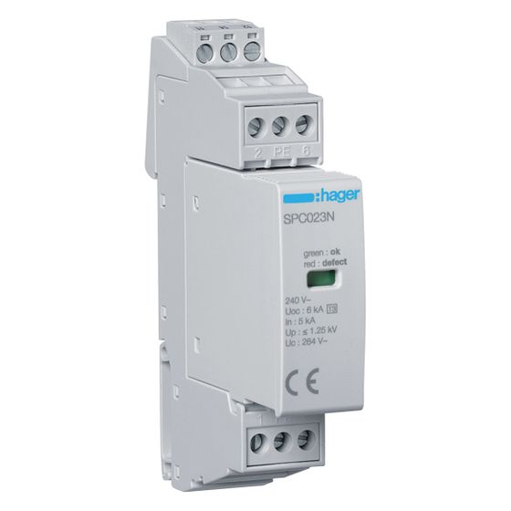 hager Überspannungsableiter T3 1P u. N Uc 264V In 5kA Up 1.25kV Kontakt