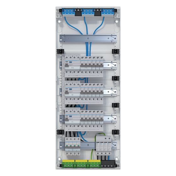 hager Kleinv.,volta,APV,5x12PLE,IP30,best.u.verdrah.,3 FI-Kreise,Übersp.abl.,Hauptsch.