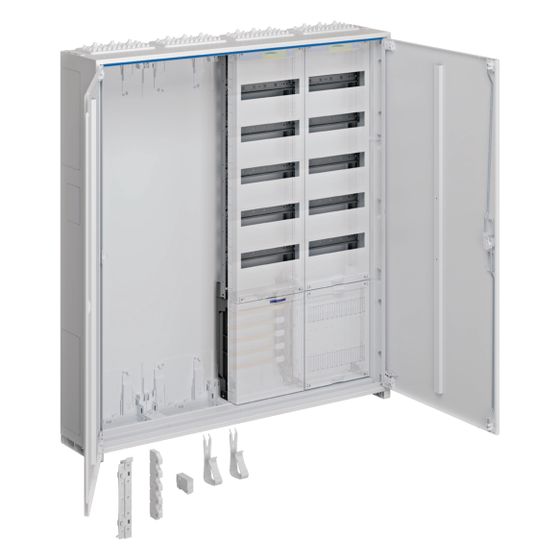 hager Systemschrank univers Z, IP44, 1100x1050mm, mit Einspeise- u. APZ-Feld, 3-feldig