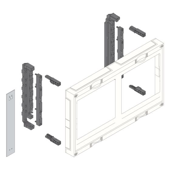 hager Baustein, univers N, 300x500mm, für 4 Trenner NH00 auf Sammelschienensystem 60mm
