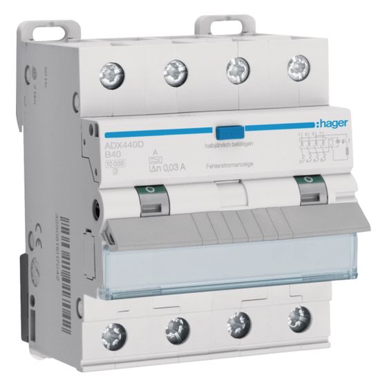 hager Fehlerstrom-Leitungsschutzschalter 4P 10kA B-40A 30mA Typ A