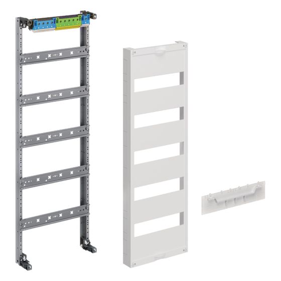 hager Verteilerfeld, univers Z, Höhe 750mm, 5-reihig, 1-feldig, PE/N waagerecht