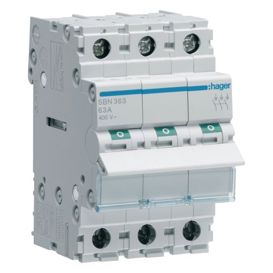 hager Ausschalter 63A 3 Schließer 400V AC 3PLE