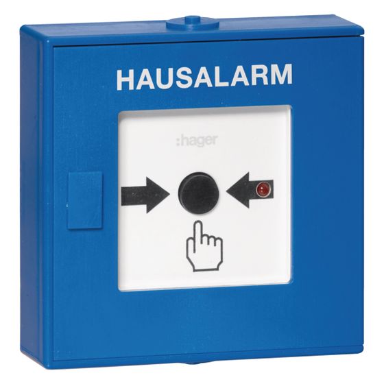 hager Funk-Druckknopfmelder für TG55xA, Hausalarm, blau