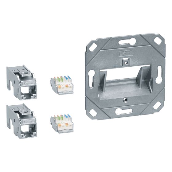 hager Anschluss Modul 2x RJ45, Cat.6a, für Zentralscheibe UAE 2-fach