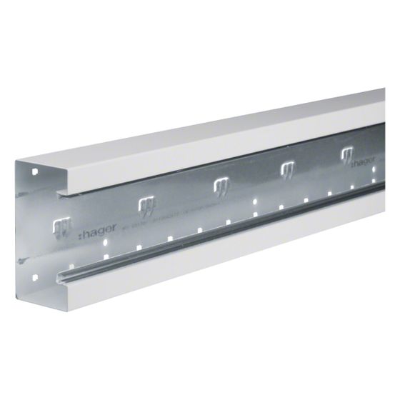 hager Brüstungskanal-Unterteil Stahl, BRS, 68x130mm, für Oberteil 80mm, Verkehrsweiß