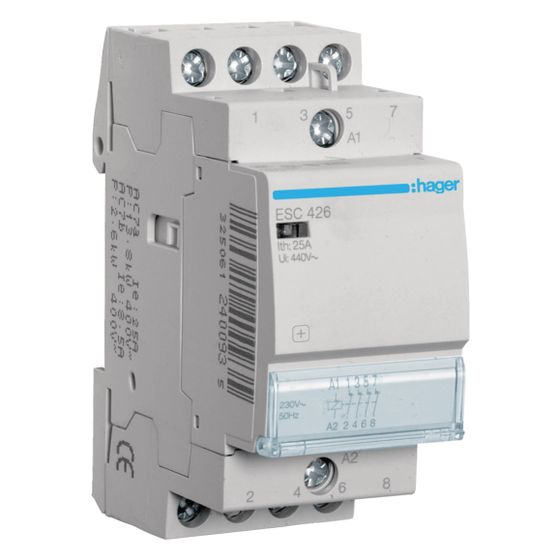 hager Installationsschütz 25A 4 Öffner 230V