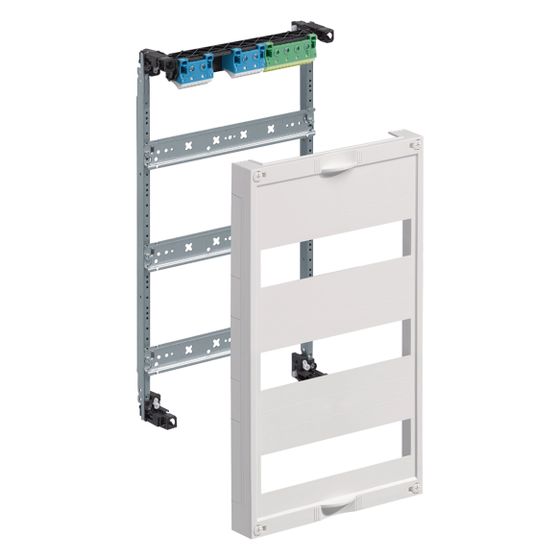 hager Einbausatz, univ.FW, m. Hutschienen, f. Feldverteiler UP 3reihig, 450x250mm, QC