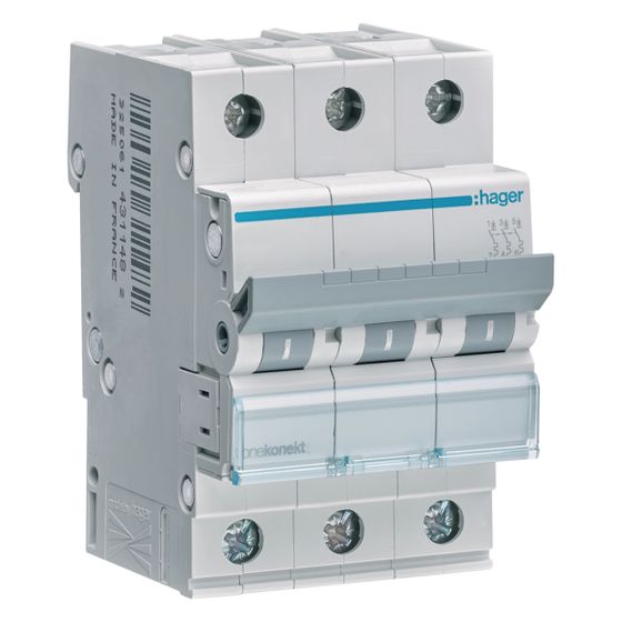 hager Leitungsschutzschalter 3 polig 6kA C-Charakteristik 10A 3 Module