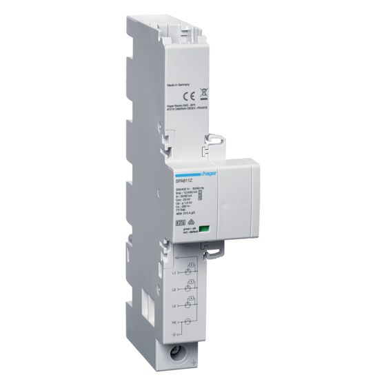 hager Kombiableiter T1+T2+T3 4P Iimp 12,5kA TT+TNS 315A, Überspannung und Blitzstrom