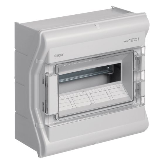 hager Kleinverteiler, vector, APV, IP65, 12PLE, UV-stabil, o. Leitungseinführung