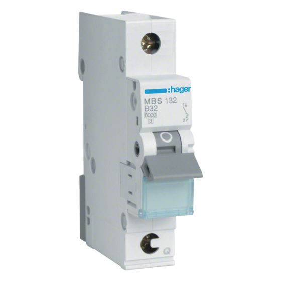hager Leitungsschutzschalter 1 polig 6kA B-Charakteristik 32A QuickConnect 1 Modul