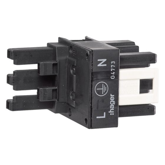 hager H-Verteiler 1xStecker 2xBuchse 3-polig Wago Stecksystem