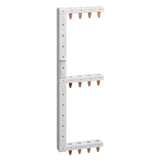 hager Phasenschiene 3polig + N, 3-reihig 125mm, links, vertikales Sammelschienensystem
